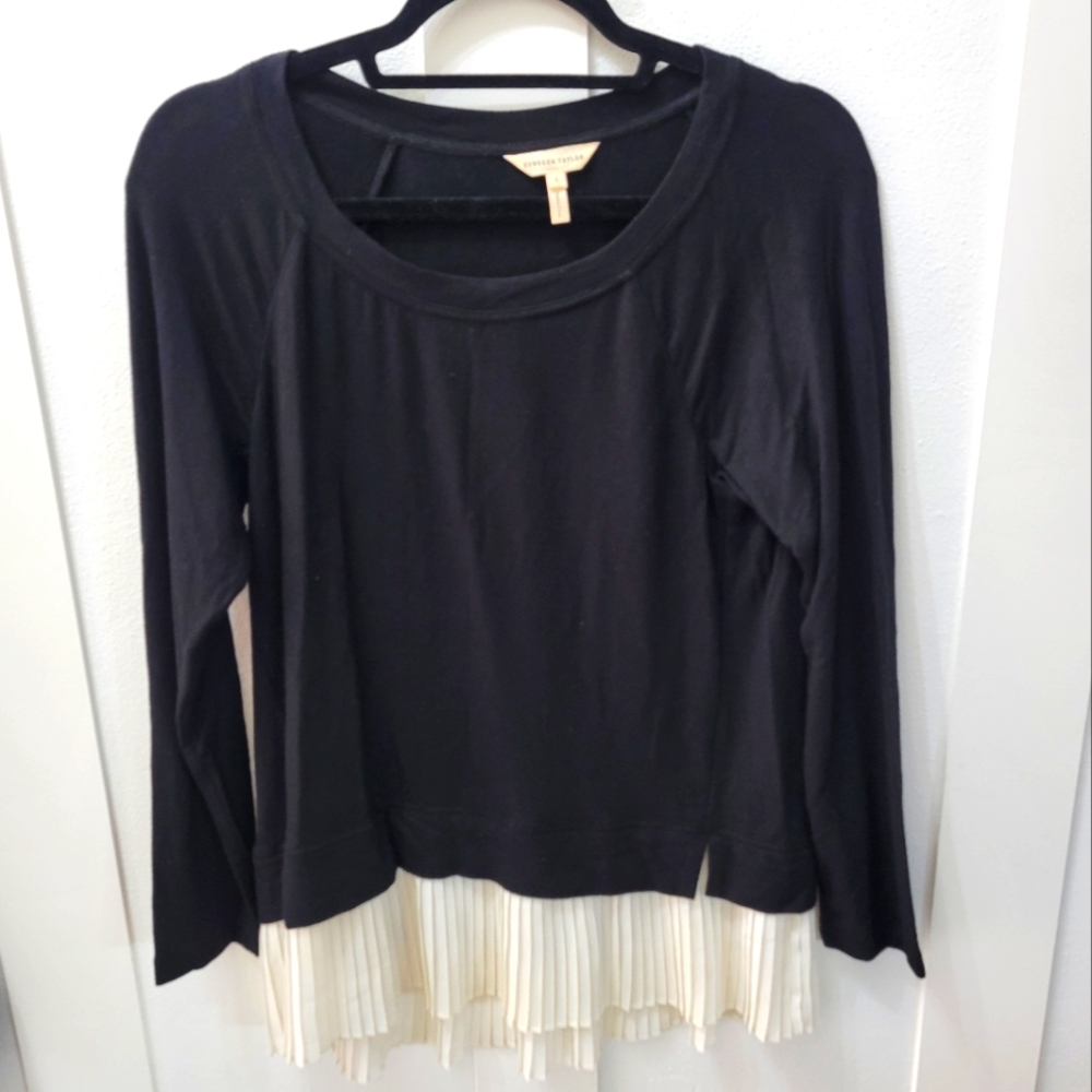 Rebecca Taylor Long Sleeve Black Top